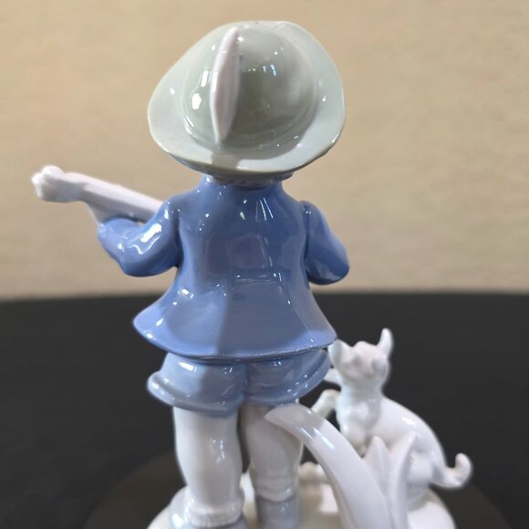 Gerold Porzellan "BOY WITH GUITAR AND DOG" Porcelain #6378A Figurine Statue - Picture 6 of 14
